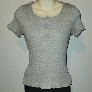 Shein Gray Ribbed Women's Top